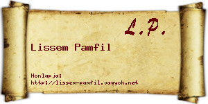 Lissem Pamfil névjegykártya